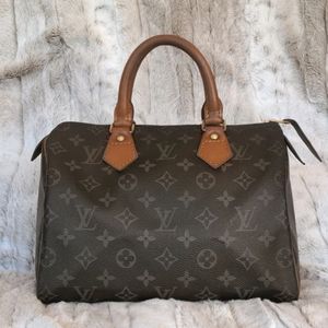 Auth Louis Vuitton Monogram Speedy 25